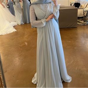 Long sleeve chiffon dress